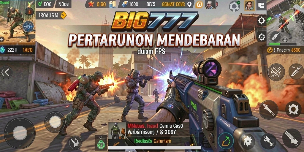 Screenshot gameplay BIG777, menunjukkan aksi menegangkan di medan perang FPS.