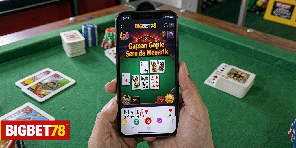 Tampilan apik dari gameplay Gaple di BIGBET78 yang mengasyikkan.