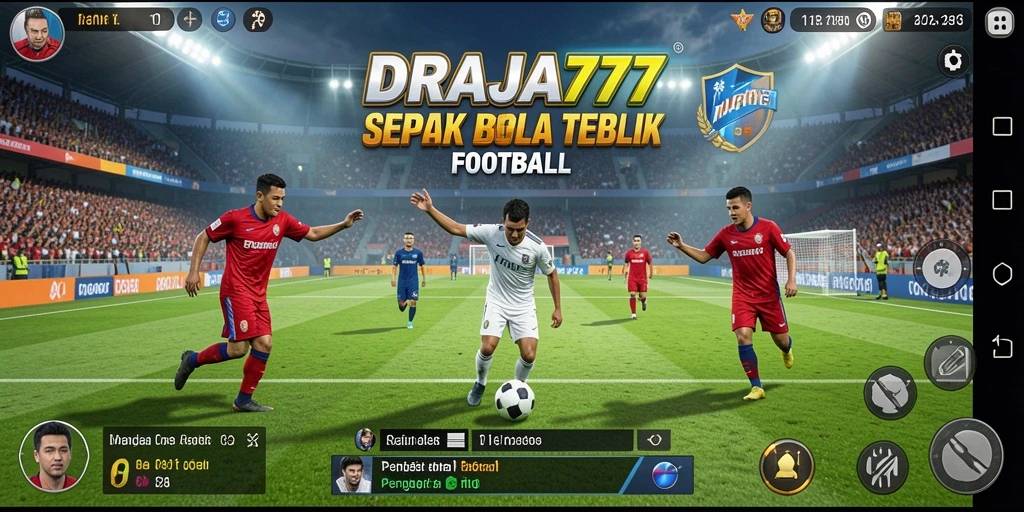 Tangkapan layar <strong>DRAJA777</strong> yang menampilkan aksi seru dalam pertandingan sepak bola.