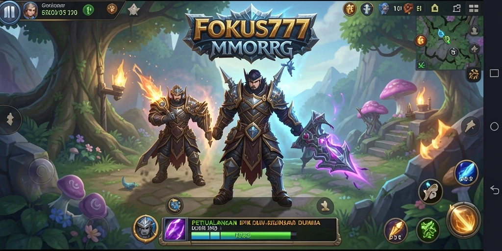 Tangkapan layar FOKUS777 menunjukkan aksi seru dalam pertempuran MMORPG.