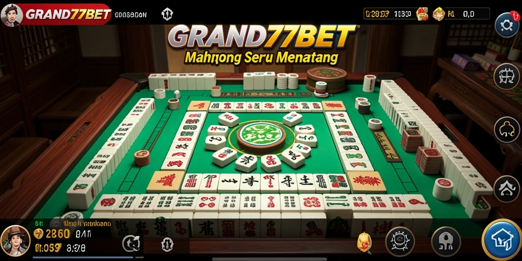 Tampilan gameplay yang menampilkan suasana bermain Mahjong.