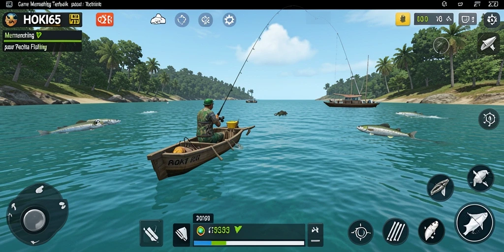 Gameplay seru HOKI65 dengan grafik memukau saat memancing.