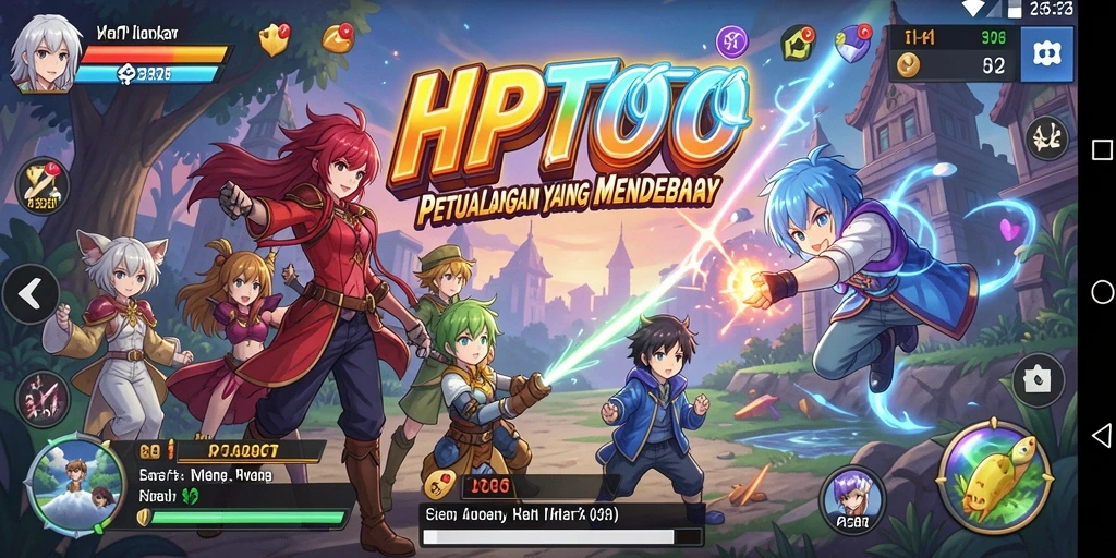 Tangkapan layar HPTOTO menampilkan aksi pertarungan yang seru dalam gaya Anime.