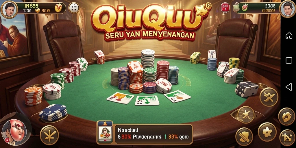 Screenshot gameplay QiuQiu yang penuh aksi dalam INS55.