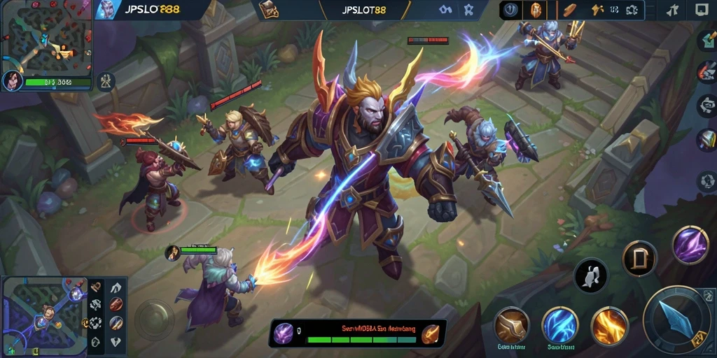 Gameplay seru dan strategis dalam JPSLOT88 saat melawan tim lawan.