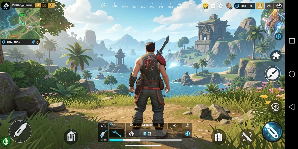 Screenshot gameplay KING403 yang menampilkan eksplorasi dunia terbuka yang luas.