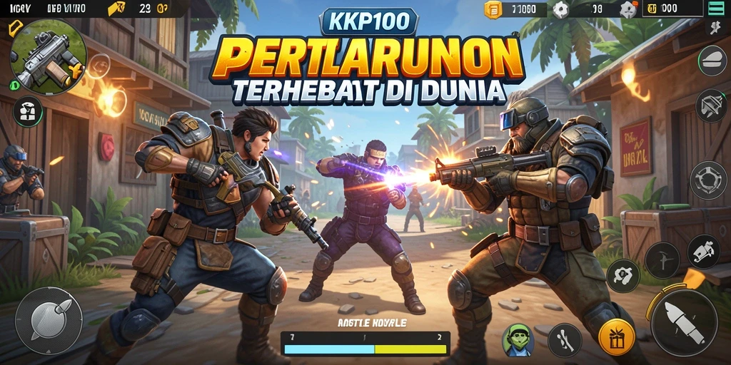 Tampilan gameplay menegangkan KPK100 dalam aksi Battle Royale.