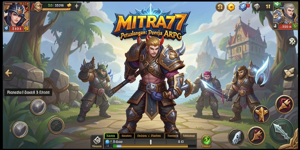 Tampilan epic dari pertarungan dalam game ARPG MITRA77.