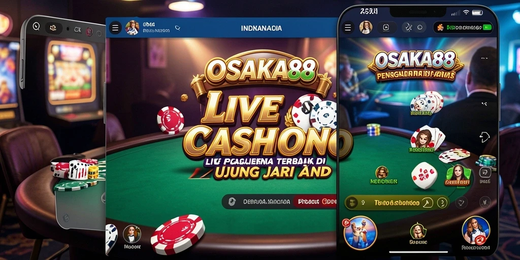Tangkapan layar OSAKA88 menunjukkan dealer live yang ramah dan gameplay yang mendebarkan.