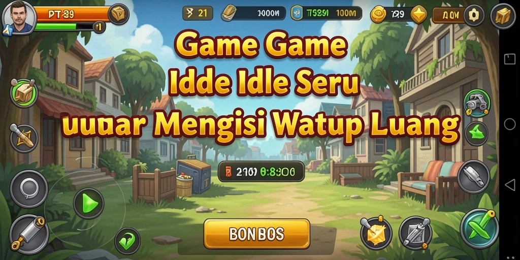 Screenshot utama PT89 menampilkan aktivitas pengumpulan sumber daya dalam gameplay Idle.