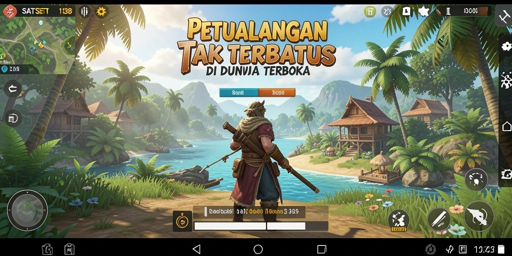 Screenshot menunjukkan dunia terbuka yang menakjubkan dalam SATSET138.