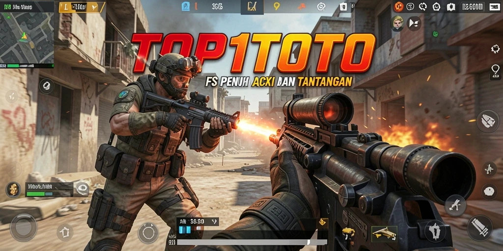 Tampilan seru gameplay FPS di TOP1TOTO dengan aksi menembak yang mendebarkan.