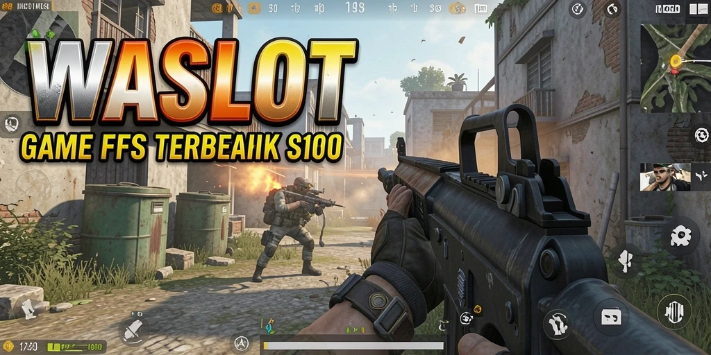 Screenshot utama WASLOT menampilkan aksi gameplay FPS yang mendebarkan.